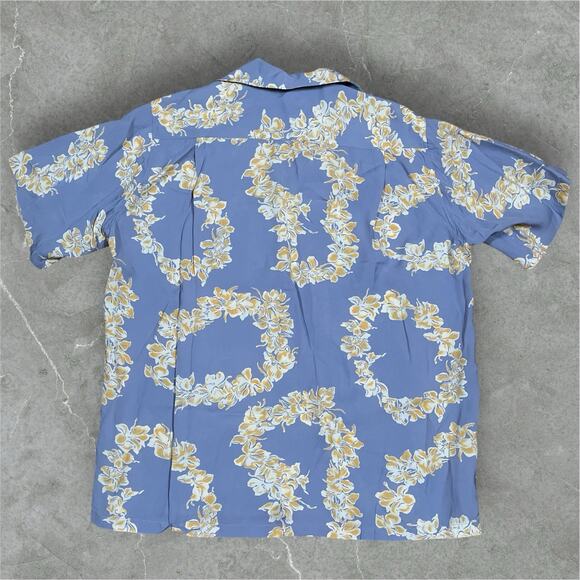 Sun Surf 100% Rayon Lavender Floral Lei Aloha Hawaiian Shirt Japan Made Large - Picture 2 of 10